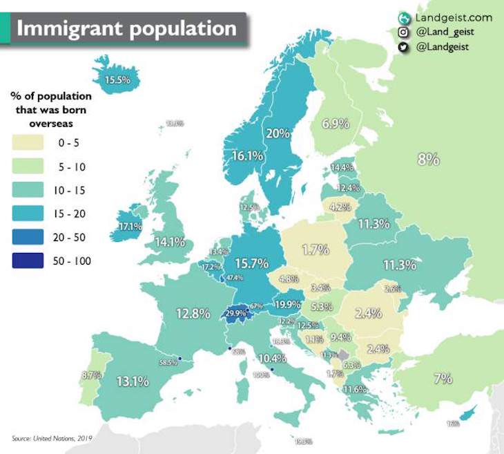 Fun Informative Maps On A Variety of Topics immigrant population