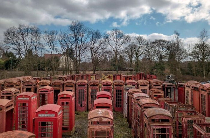 Old Objects cemetery of telephone booths