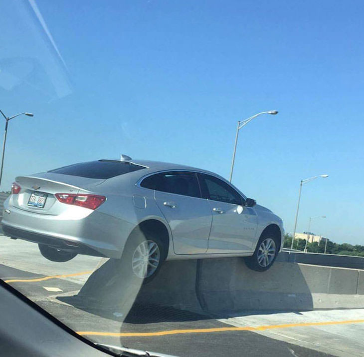 Bizarre and Stupid Driving Moments car above ground