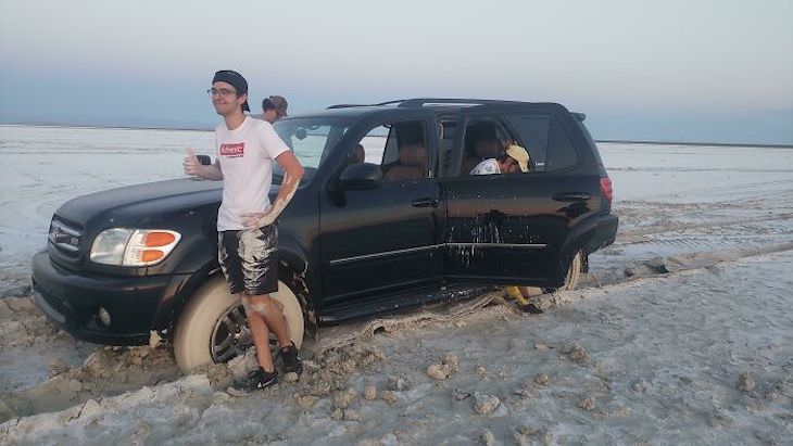 Bizarre and Stupid Driving Moments salt flats