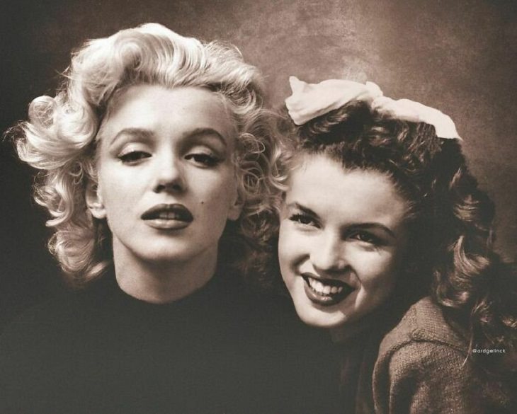 Celebs Hanging Out With Their Younger Selves, Marilyn Monroe