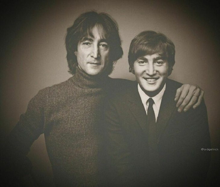 Celebs Hanging Out With Their Younger Selves, John Lennon
