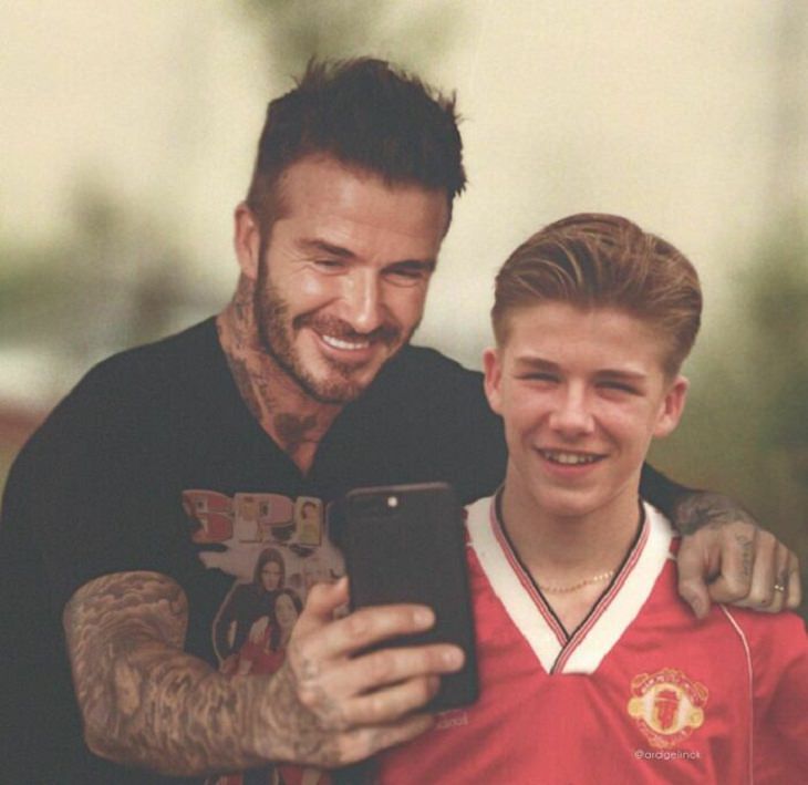 Celebs Hanging Out With Their Younger Selves, David Beckham