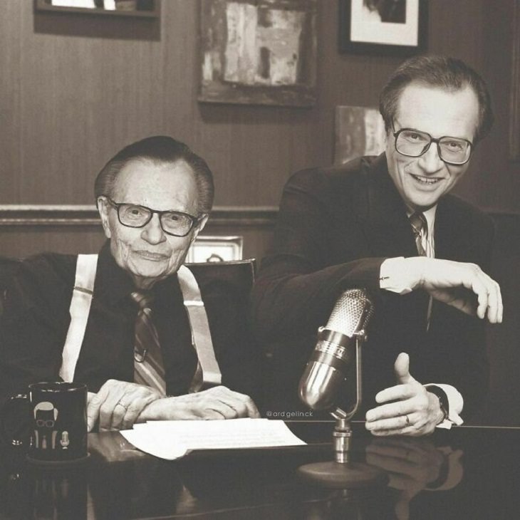 Celebs Hanging Out With Their Younger Selves, Larry King