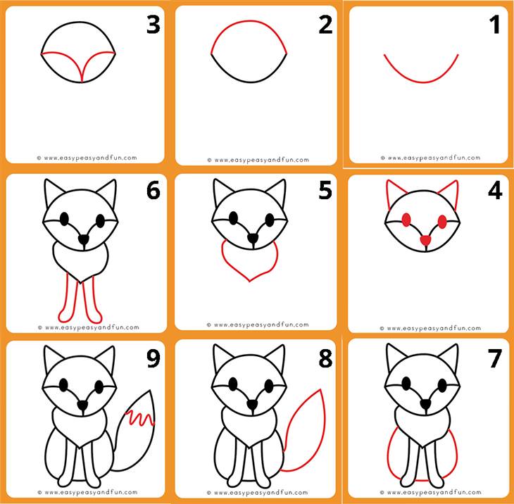 Animal Drawing Tutorials for Kids and Beginners fox