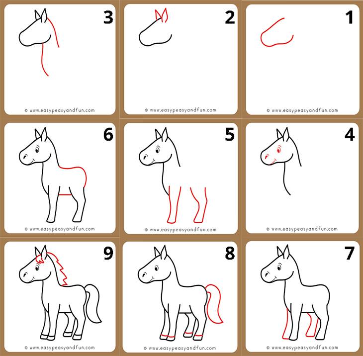 Animal Drawing Tutorials for Kids and Beginners horse