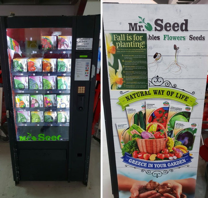Vending Machines seeds for growing herbs, vegetables, and flowers