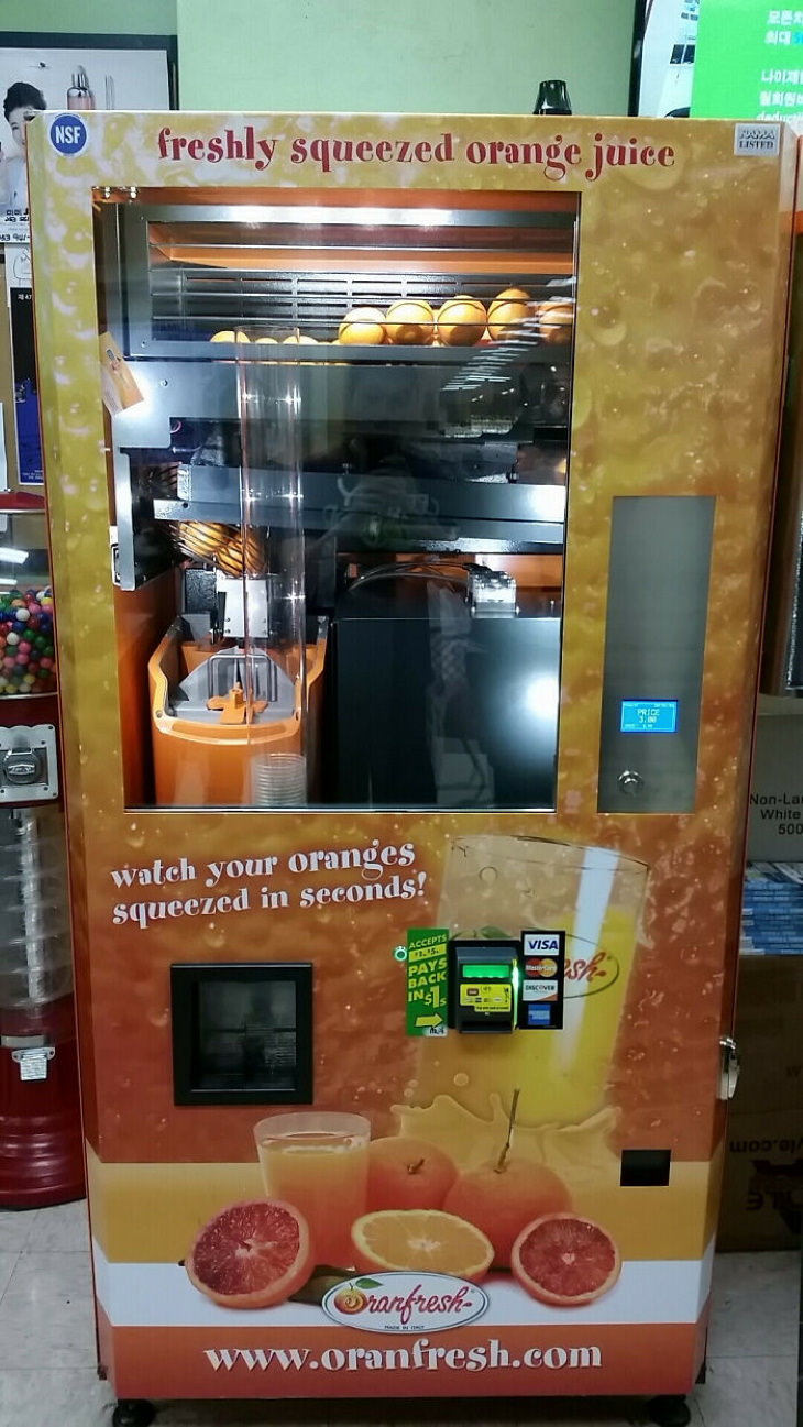 Vending Machines freshly-squeezed orange juice