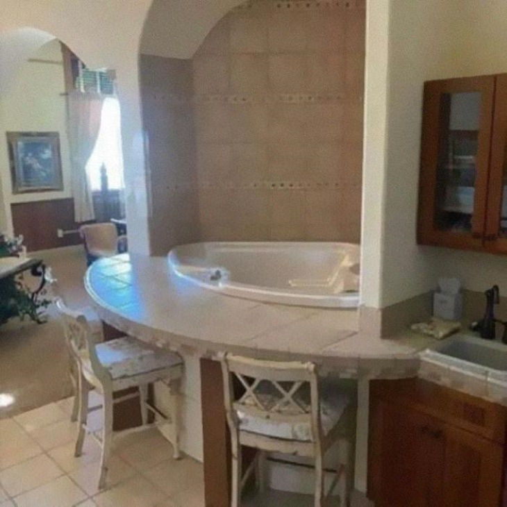 Interior Design Fails bathtub inside the table