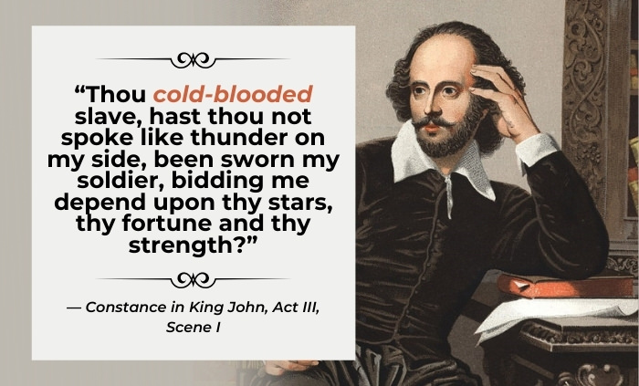 Words Coined by Shakespeare Cold-blooded