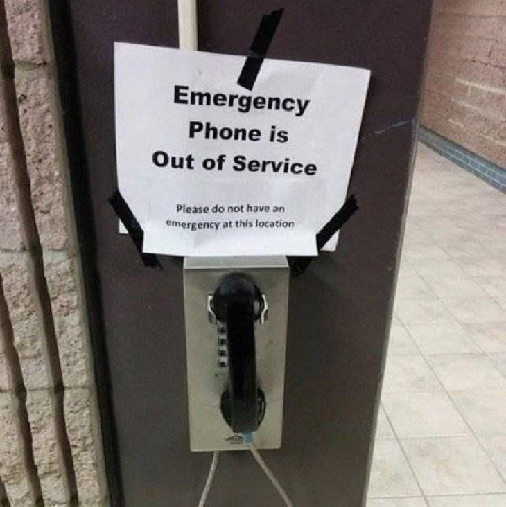 Funny Signs, emergency 