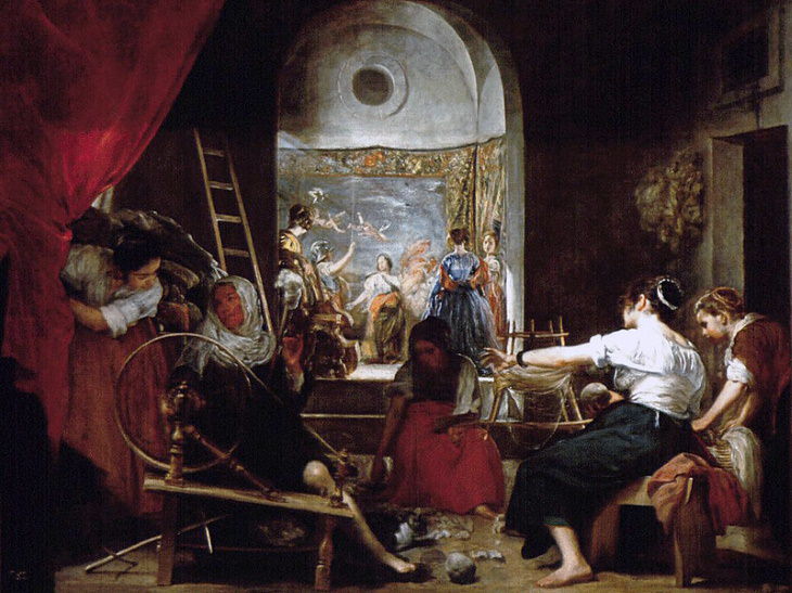 Red Throughout History Diego Velázquez - Arachne (1659)