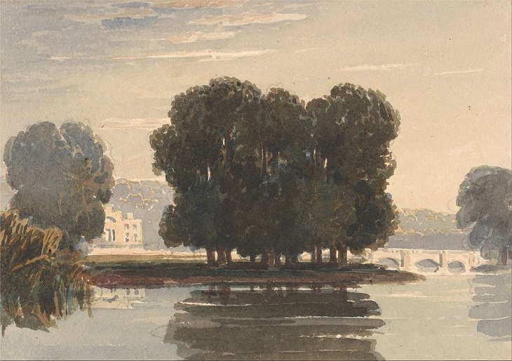 Landscape Paintings by David Cox, “Richmond Bridge”, 