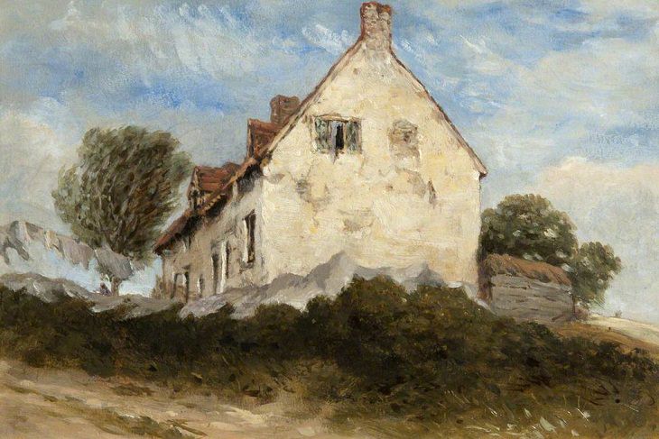 Landscape Paintings by David Cox, A Cottage on a Hillside”