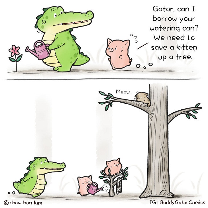 Buddy Gator comics, helpful