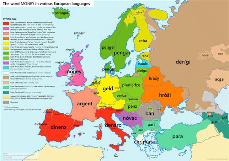 Unusual Maps, European languages