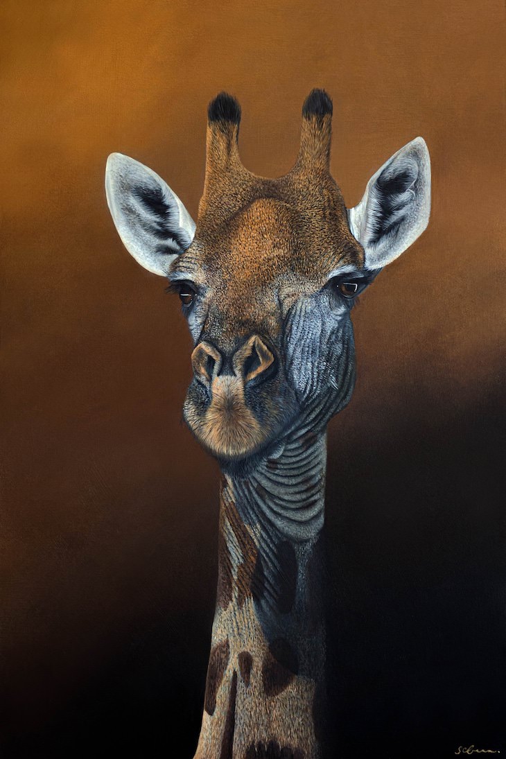 Brilliantly Detailed Animal Portraits by Sophie Green giraffe