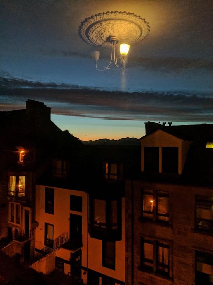 Hilarious and Interesting Perfectly Timed Photos lamp in the sky