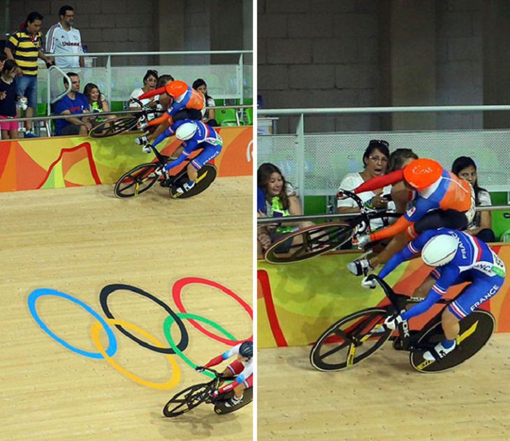 Surreal Pictures of Olympians, Stunning shot of Dutch track cyclist Laurine Van Riessen riding the wall of the track at the Rio Olympics