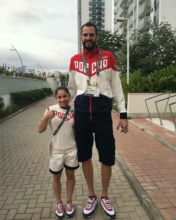 Surreal Pictures of Olympians, Olympians Alexander Volkov (Volleyball) and Seda Tutkhalyan (Gymnast)