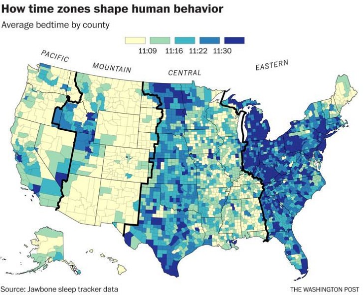 Unusual and Fun Maps, bedtimes 
