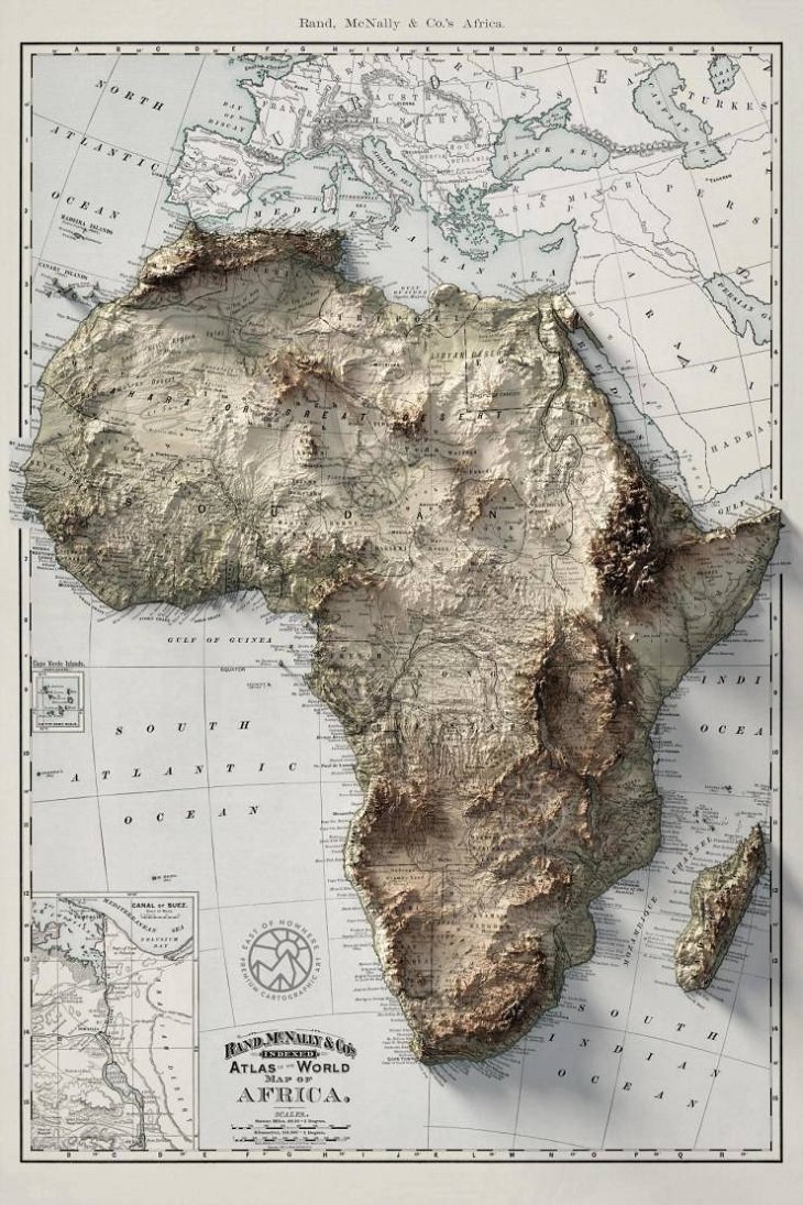 Unusual and Fun Maps, Topography of Africa