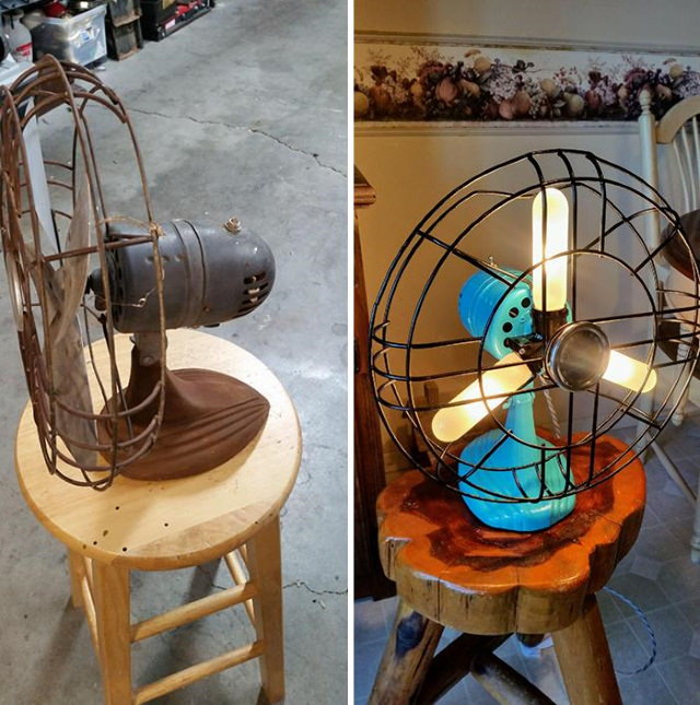 Recycling Projects fan lamp