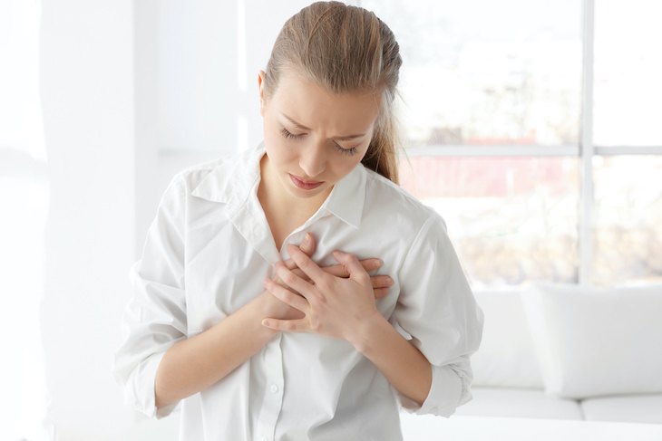 Heart Disease - 7 Lesser Known by Important Facts woman with chest pain