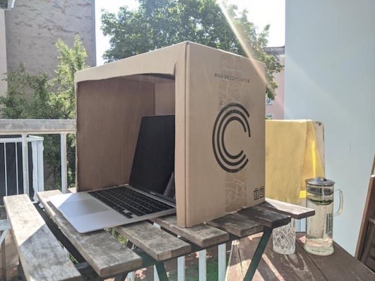 life hacks cardboard shade for laptop