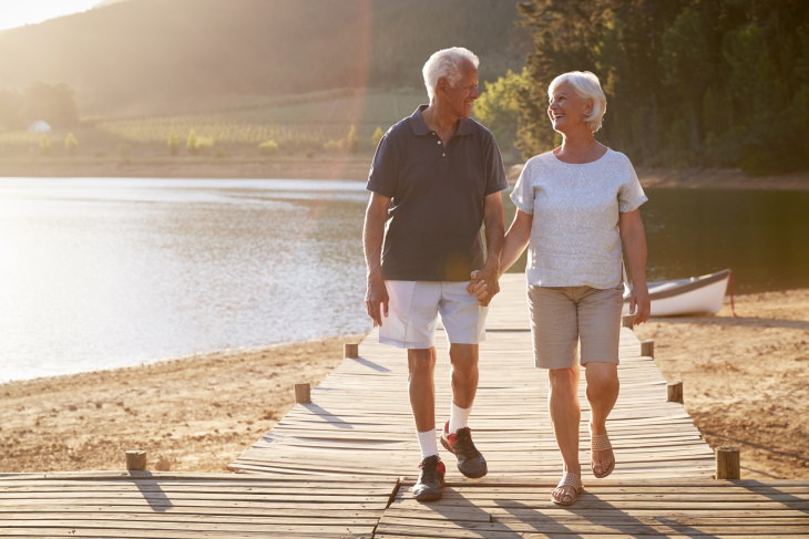 Exercising in the Summer Heat couple taking a walk