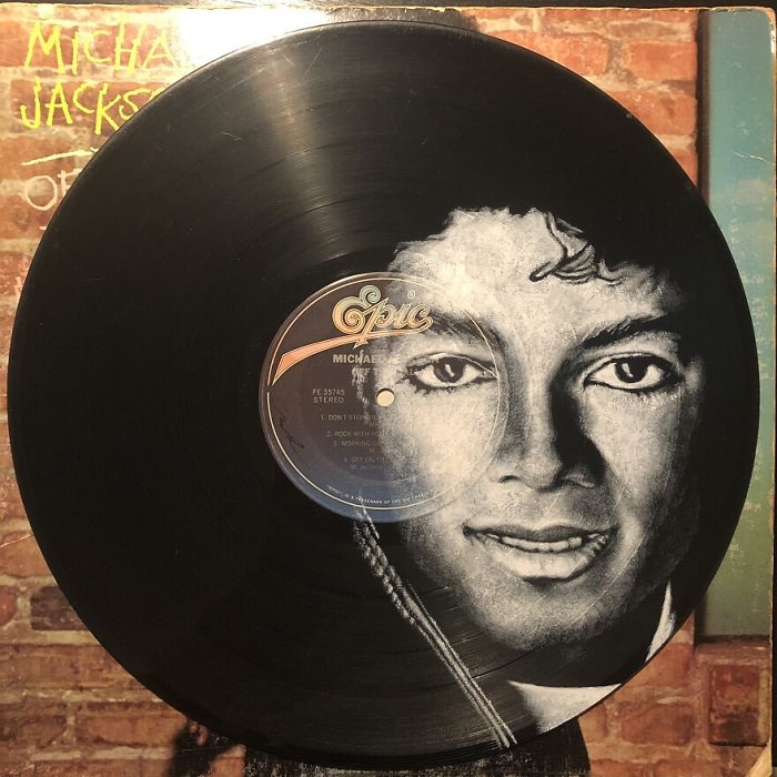 Michael Jackson painted on vinyl record