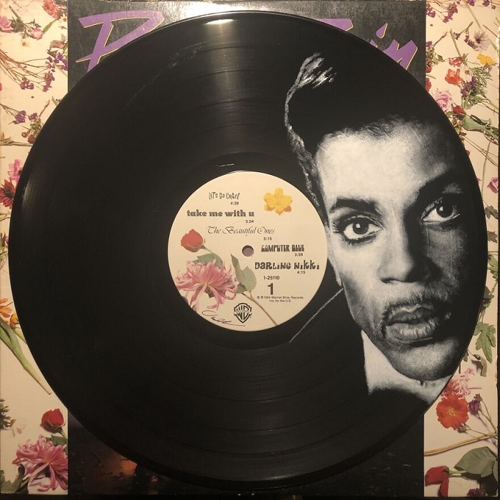 Prince painted on vinyl record