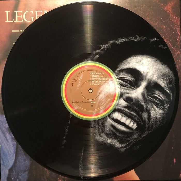 Bob Marley painted on vinyl record
