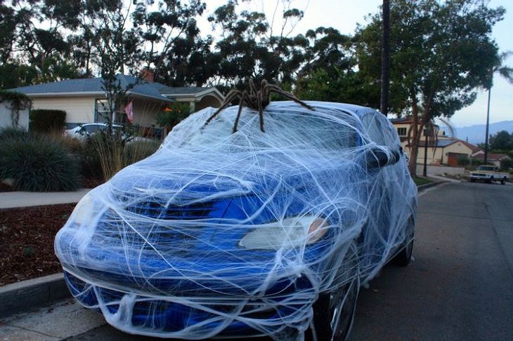 cars wrapped as pranks