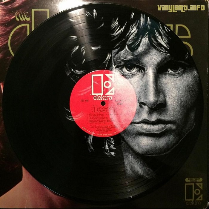 Jim Morrison painted on vinyl record
