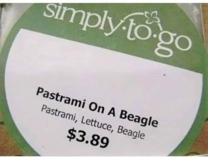 Funny Spelling Mistakes pastrami beagle