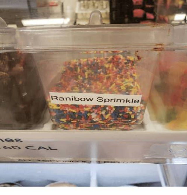 Funny Spelling Mistakes ranibow sprimkles