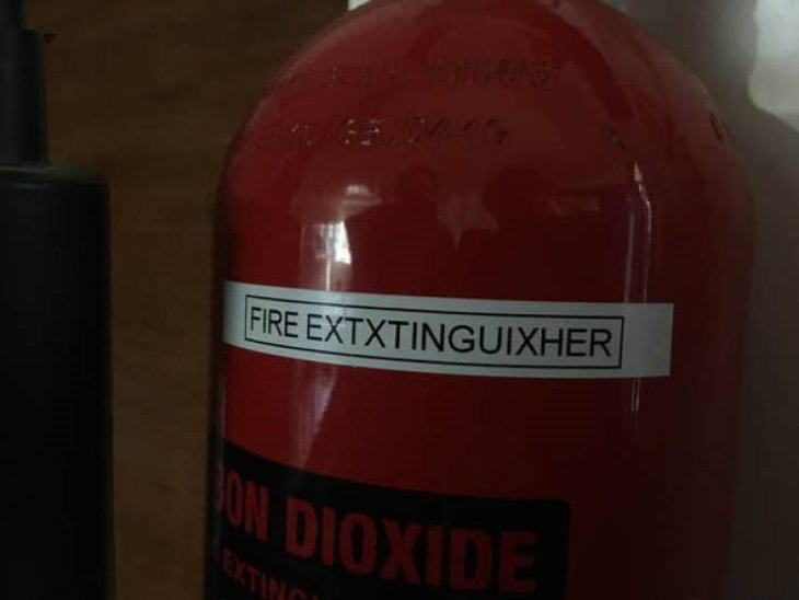 Funny Spelling Mistakes fire extinguisher
