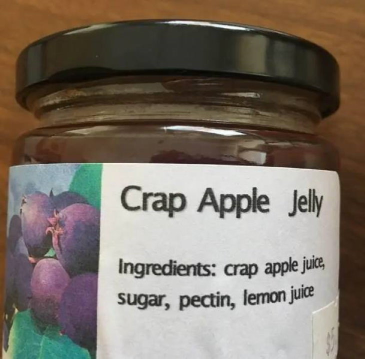 Funny Spelling Mistakes crab apple jam