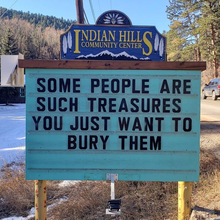 Indian Hills Signs buried treasures