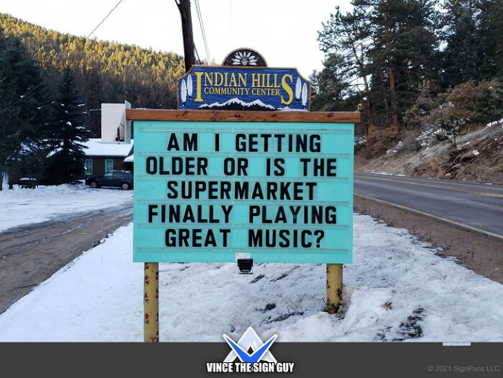 Indian Hills Signs supermarket music