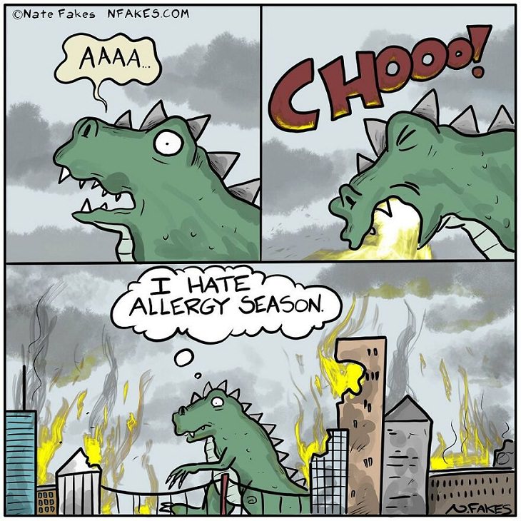 Hilarious One-Frame Comics by Nate Fakes, dragon