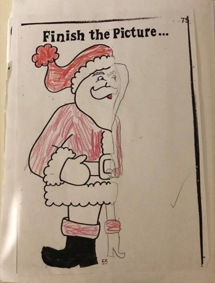 Funny Kids Logic Santa drawing