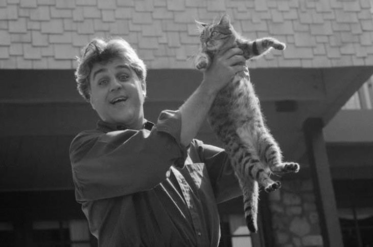 Famous Figures With Their Cats Jay Leno
