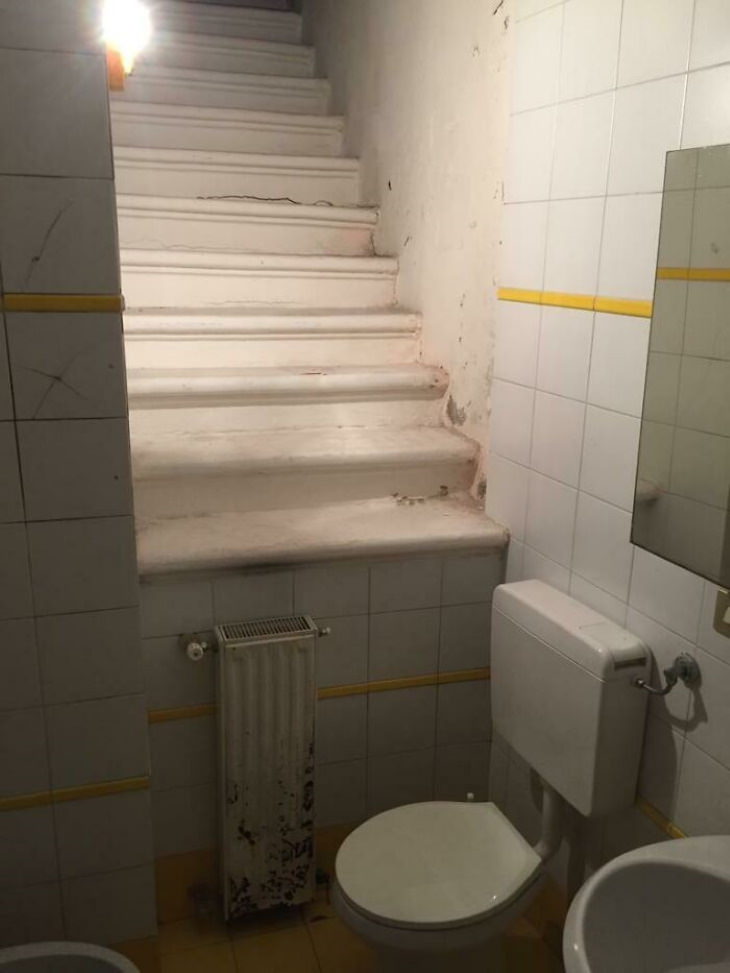 Interior Design Fails WC at the end of the staircase