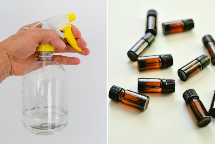 Vinegar DIY Air Freshener spray bottle and essential oils
