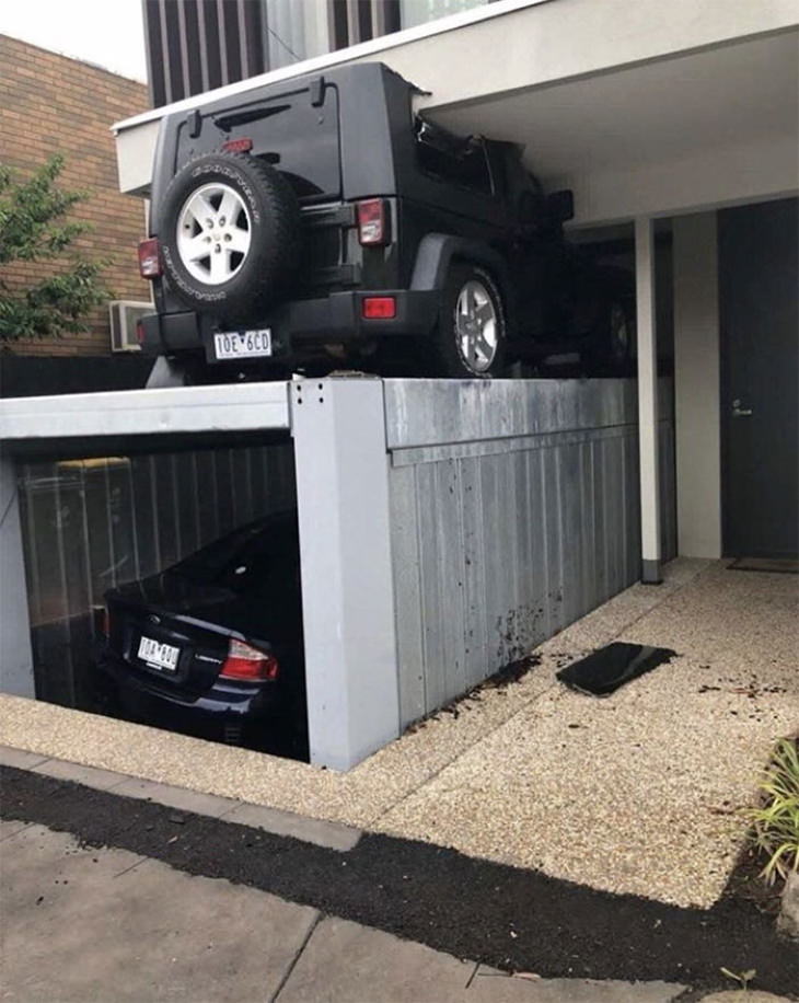 Interior Design Fails double-deck garage fail