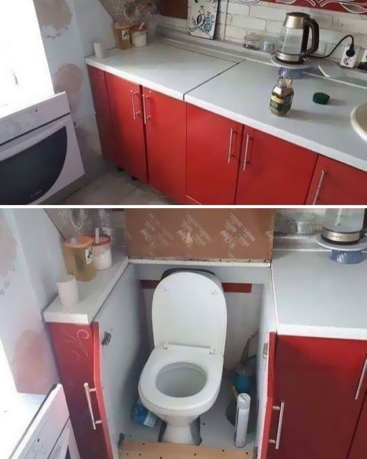 Interior Design Fails built in toilet