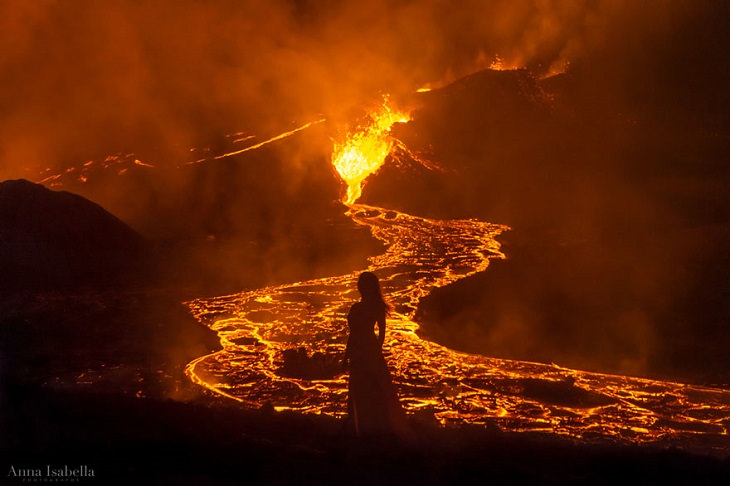  10 Artistic Self Portraits in Front of Erupting Volcano!