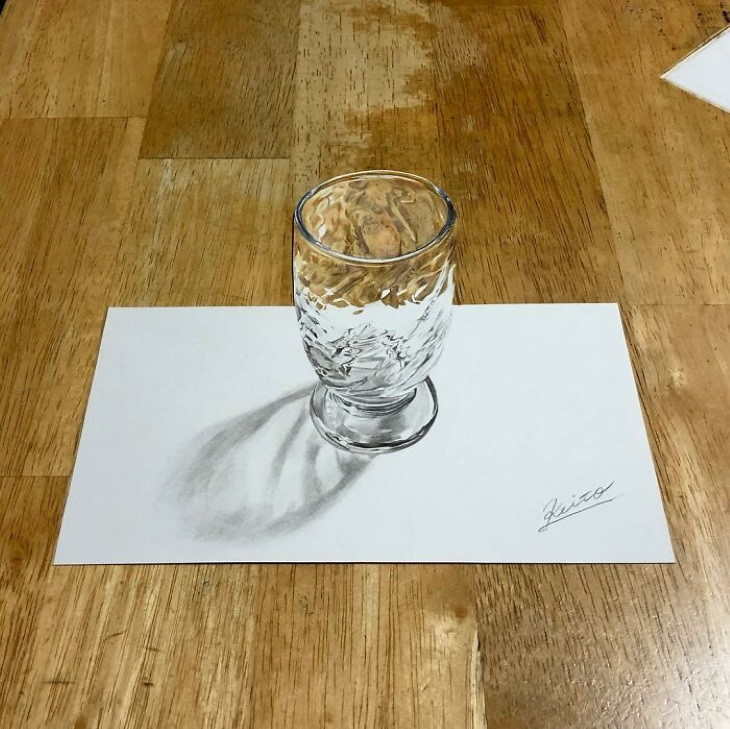 Photorealistic drawings by Keito transparent glass